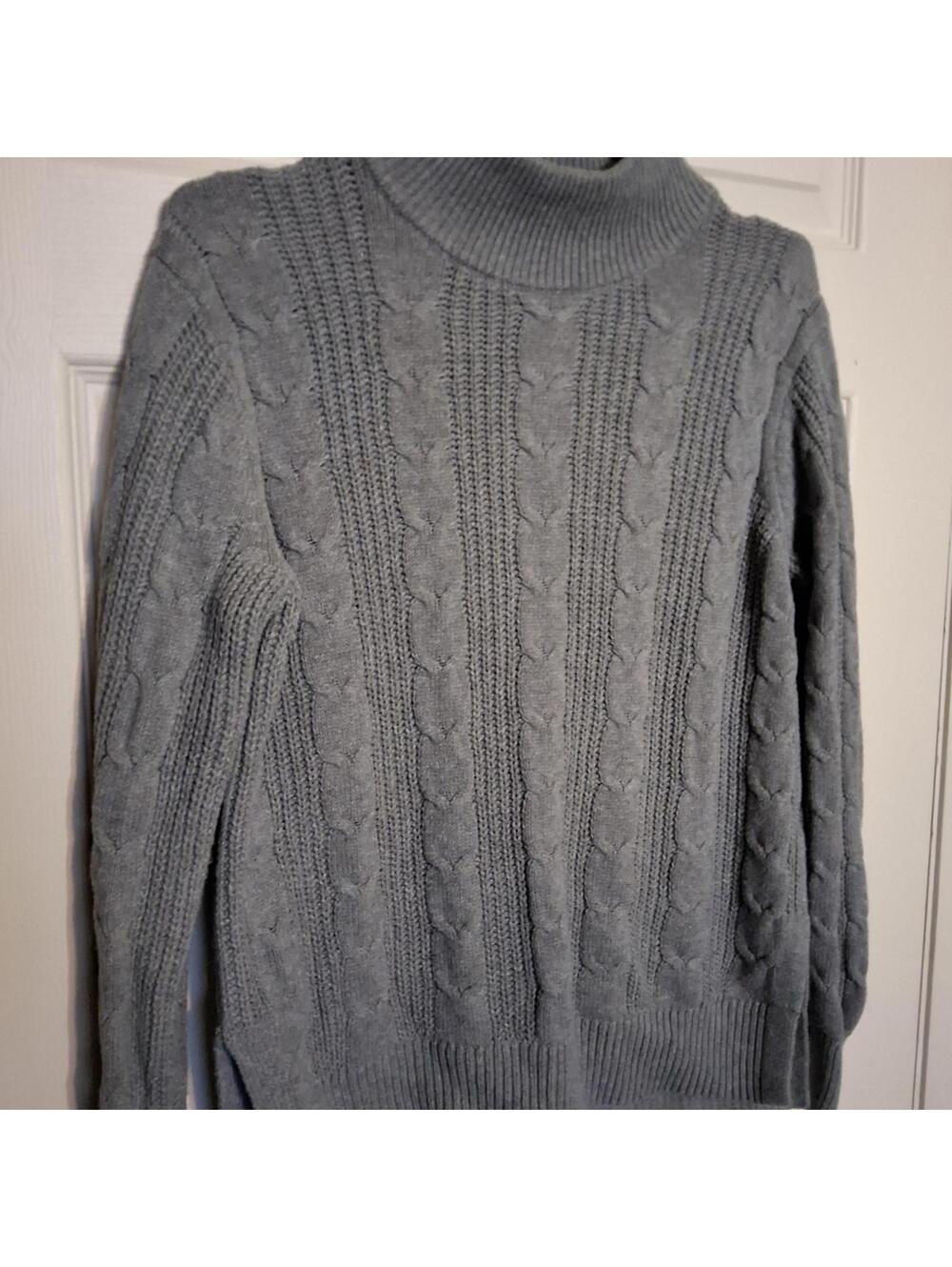 Banana Republic Women's Gray Cable Knit Turtleneck Sweater Size Small